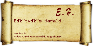Eötvös Harald névjegykártya